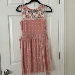 ALTAR’D STATE lace floral pink dress